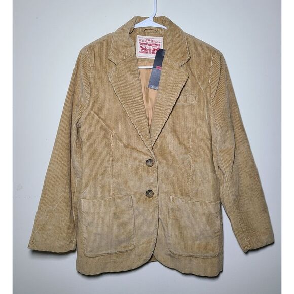 NWT|Levi's Oversized Autumn Brown Corduroy Blazer Jacket, XS - Picture 8 of 13